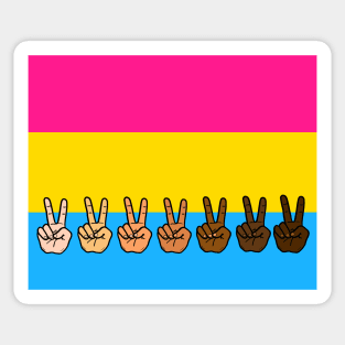 V Sign Hand Pansexual Sticker
